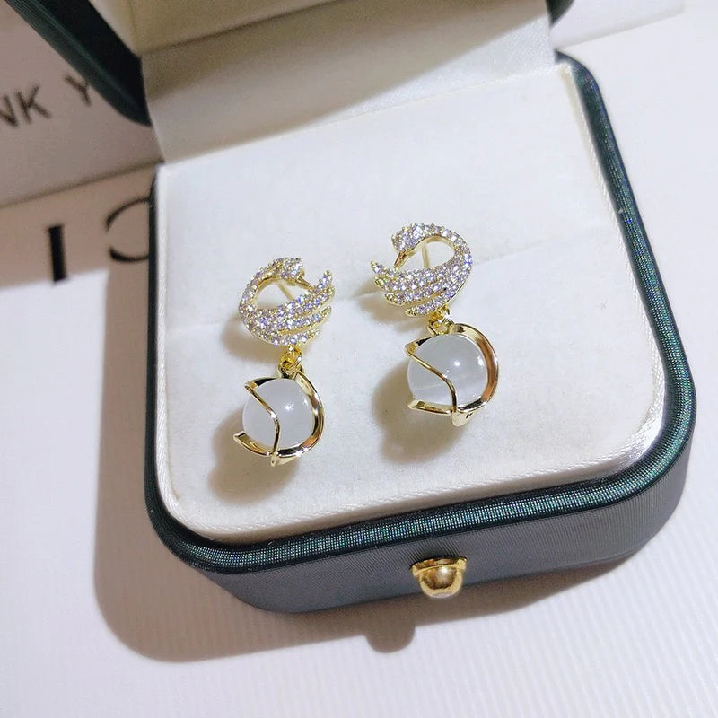 The Shringar Crystal Crescent Pearl Drops
