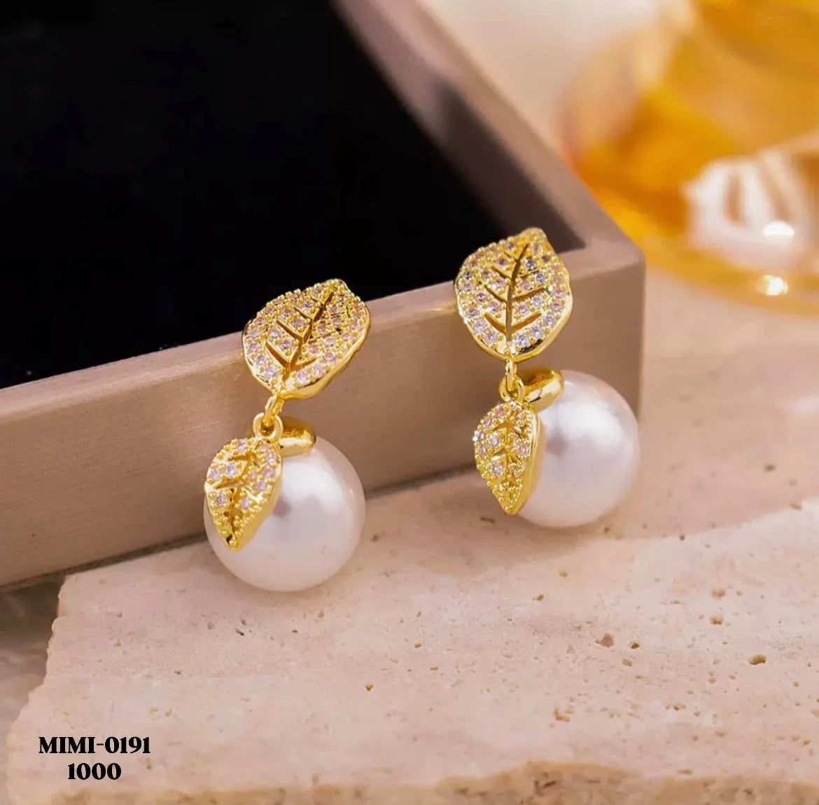 The Shringar Golden Leaf Pearl Drops