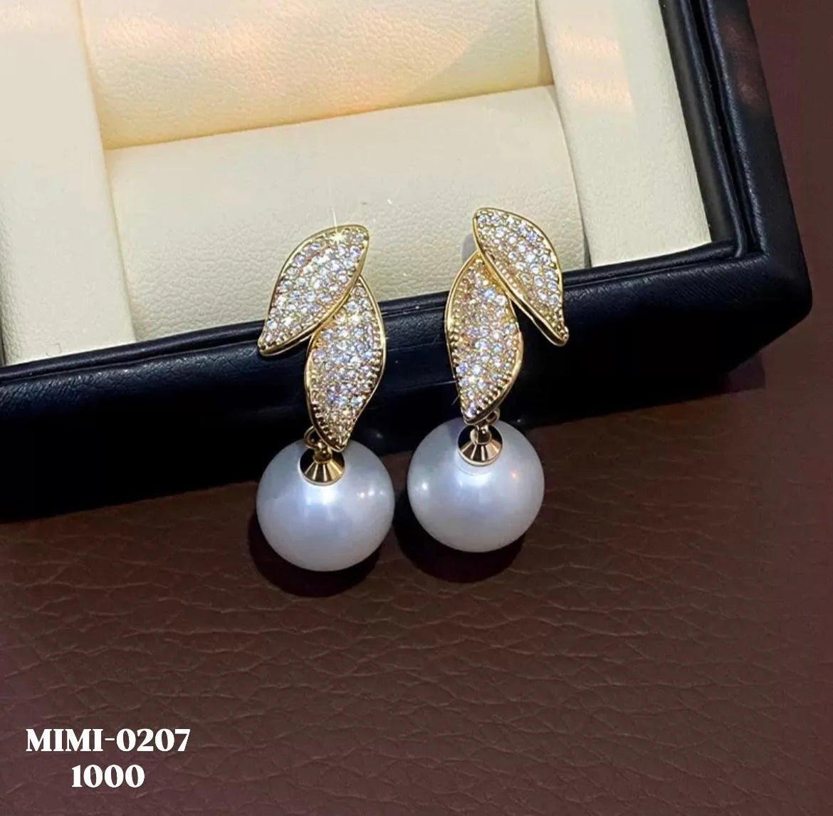 The Shringar Pearl Leaf Luxe Earrings