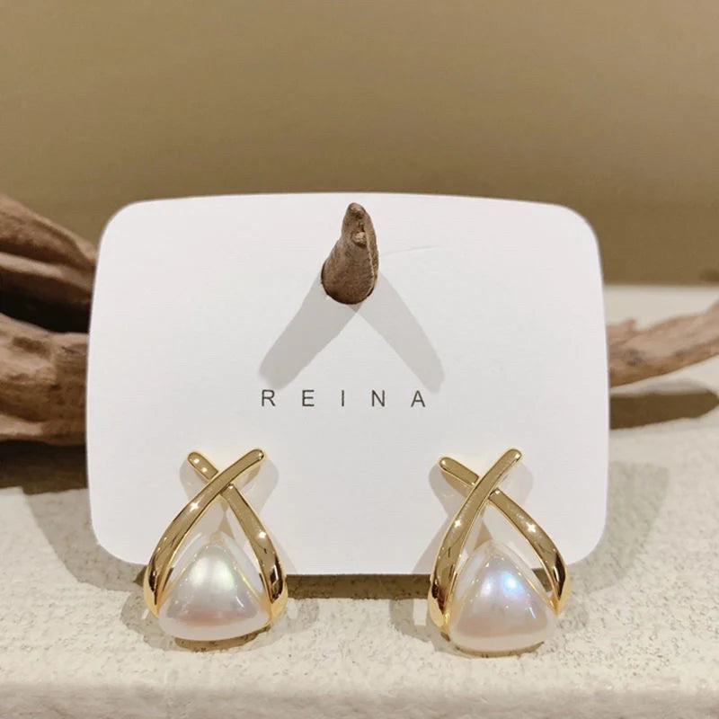 The Shringar Pearl Muse Studs | Premium Gold Finish | Lightweight Daily Wear