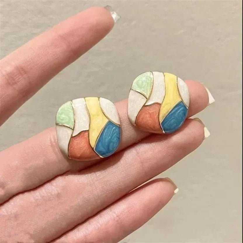 The Shringar Premium Pastel Abstract Stud Earrings for Women & Girls