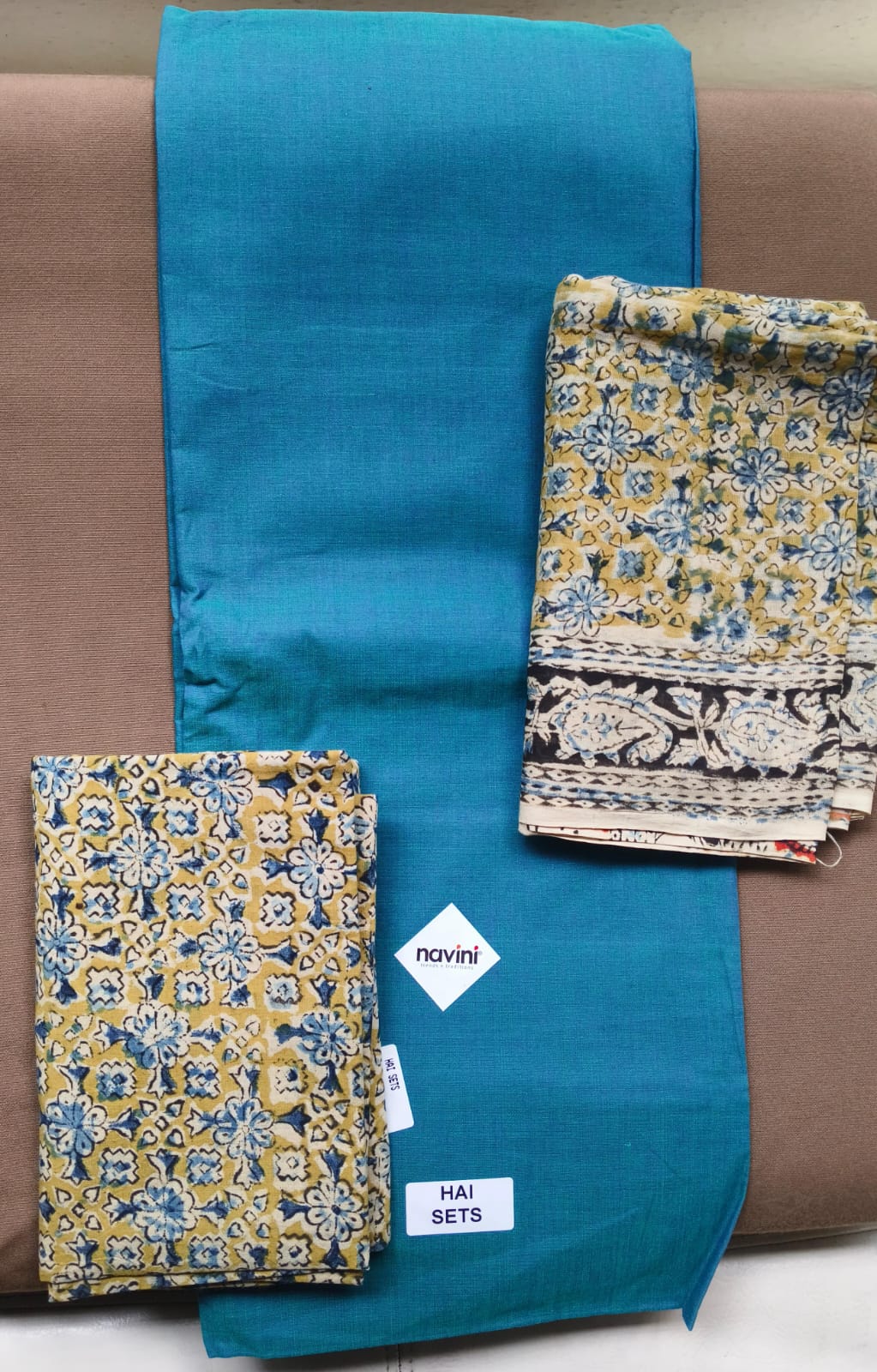 Cotton top with kalmakari bottom and Dupatta