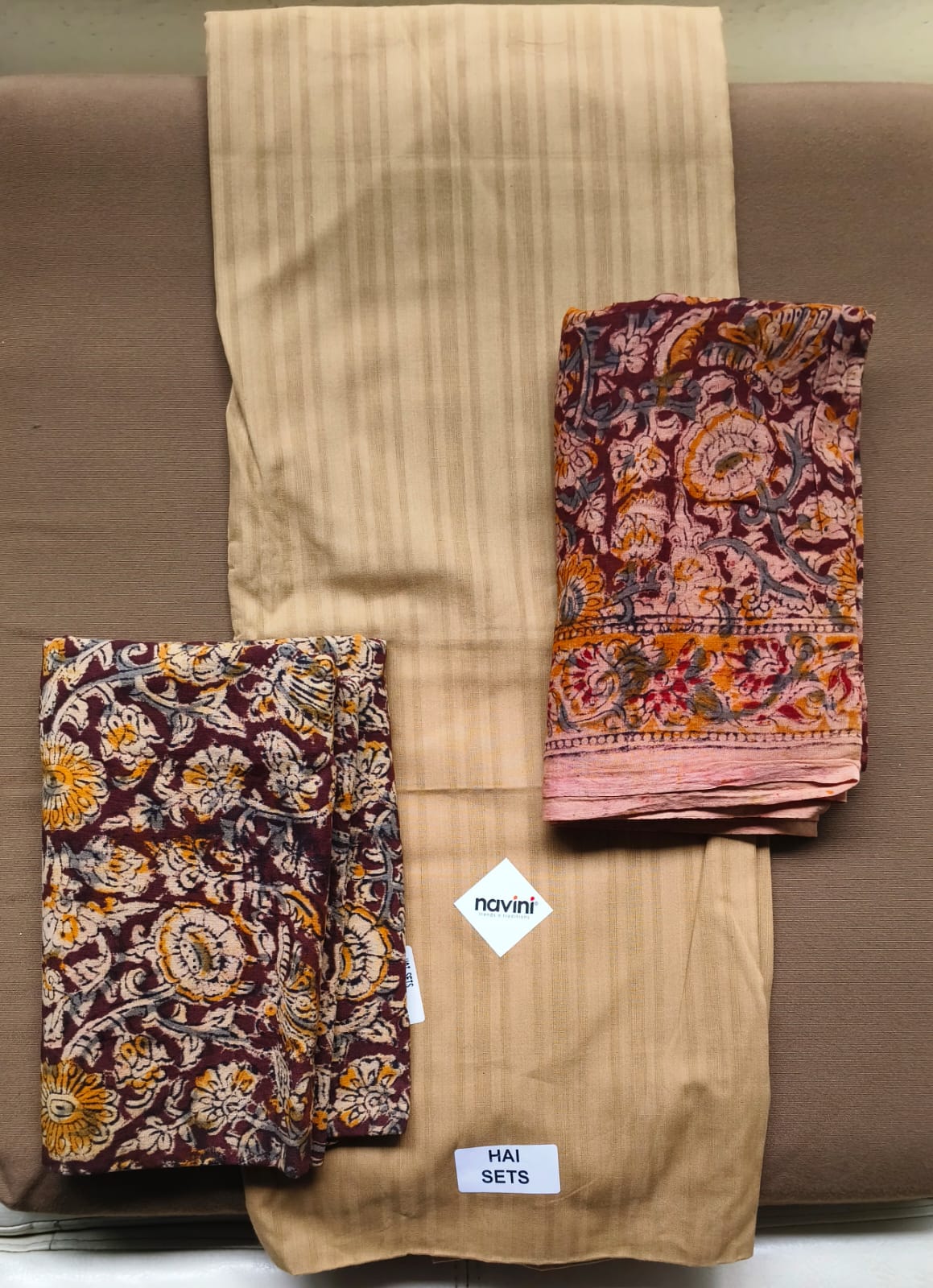 Cotton top with kalmakari bottom and Dupatta