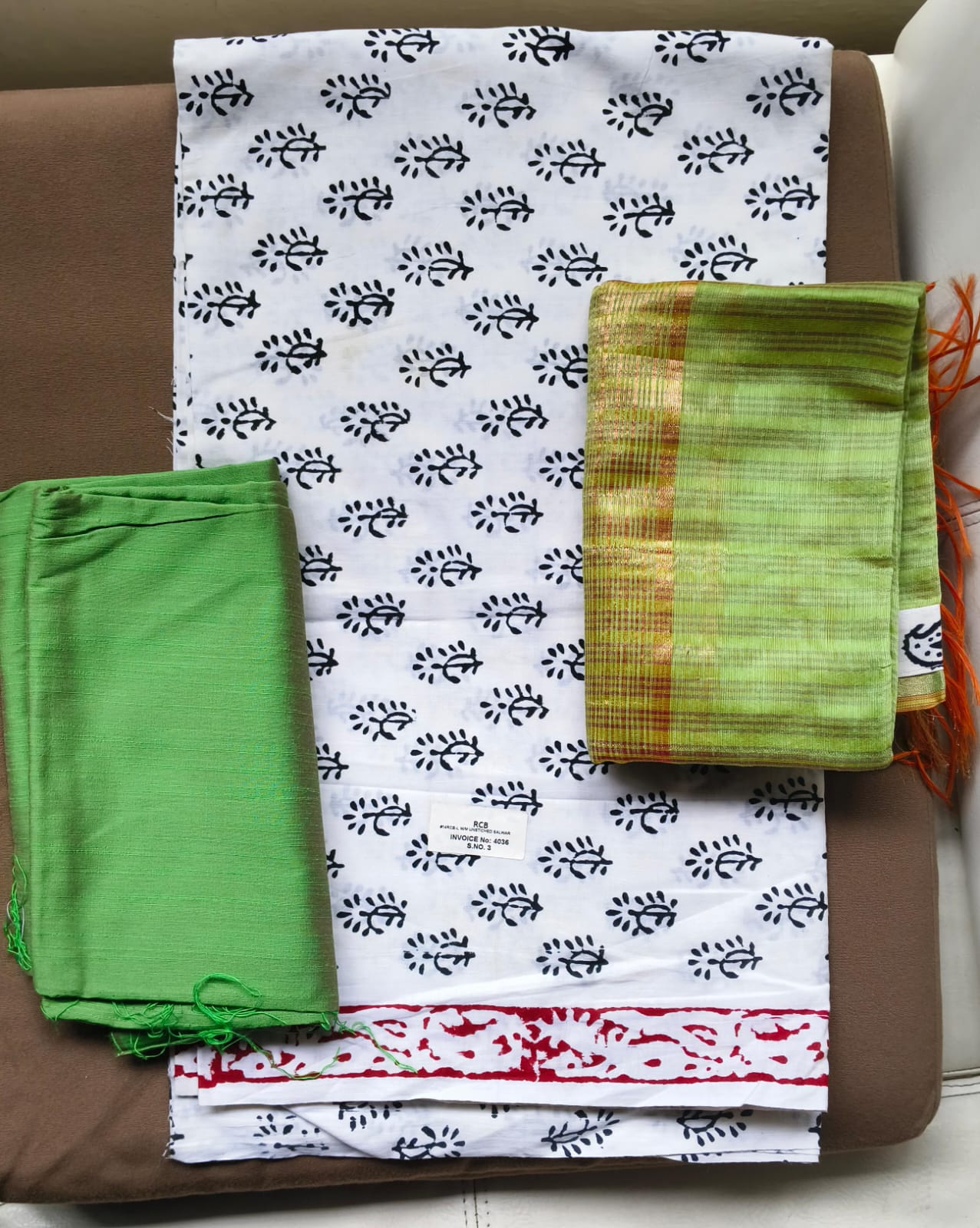 Pure cotton top and cotton silk bottom and Dupatta