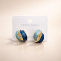 The Shringar Azure Wave Studs | Premium Enamel Finish | Lightweight Everyday Wear