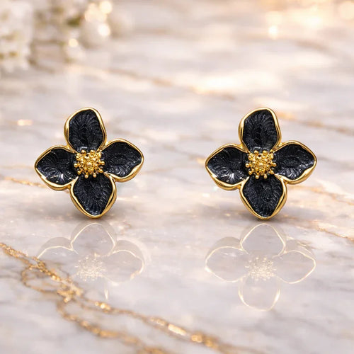 Designer Korean Style Floral Stud Earrings