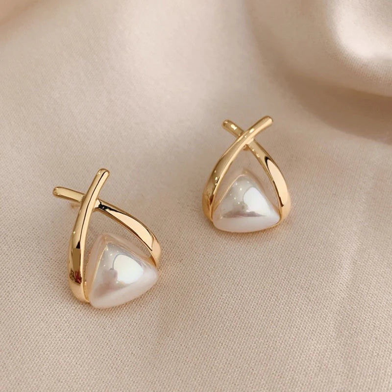 The Shringar Pearl Muse Studs | Premium Gold Finish | Lightweight Daily Wear