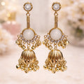 The Shringar Kashmiri Noor Jhumka | Premium Gold Finish | Lightweight Festive Wear